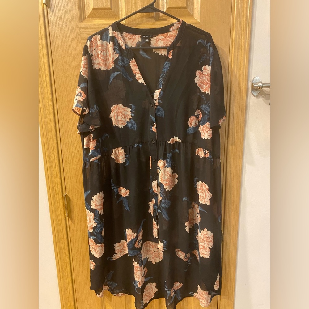 2X Torrid Lexie Babydoll Chiffon Tunic